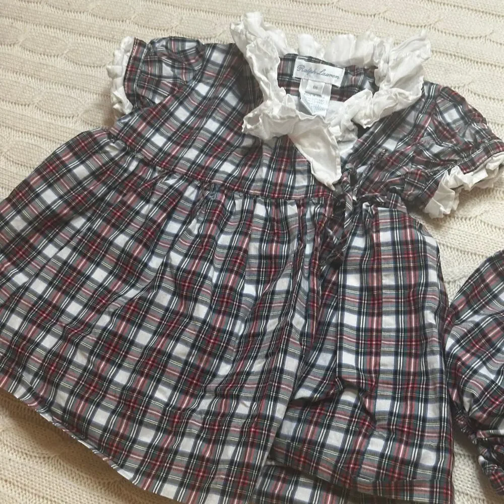 Ralph Lauren Plaid Wrap Dress sz 6 m